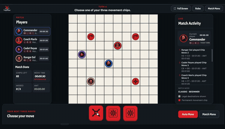 TrapMove digital game in action